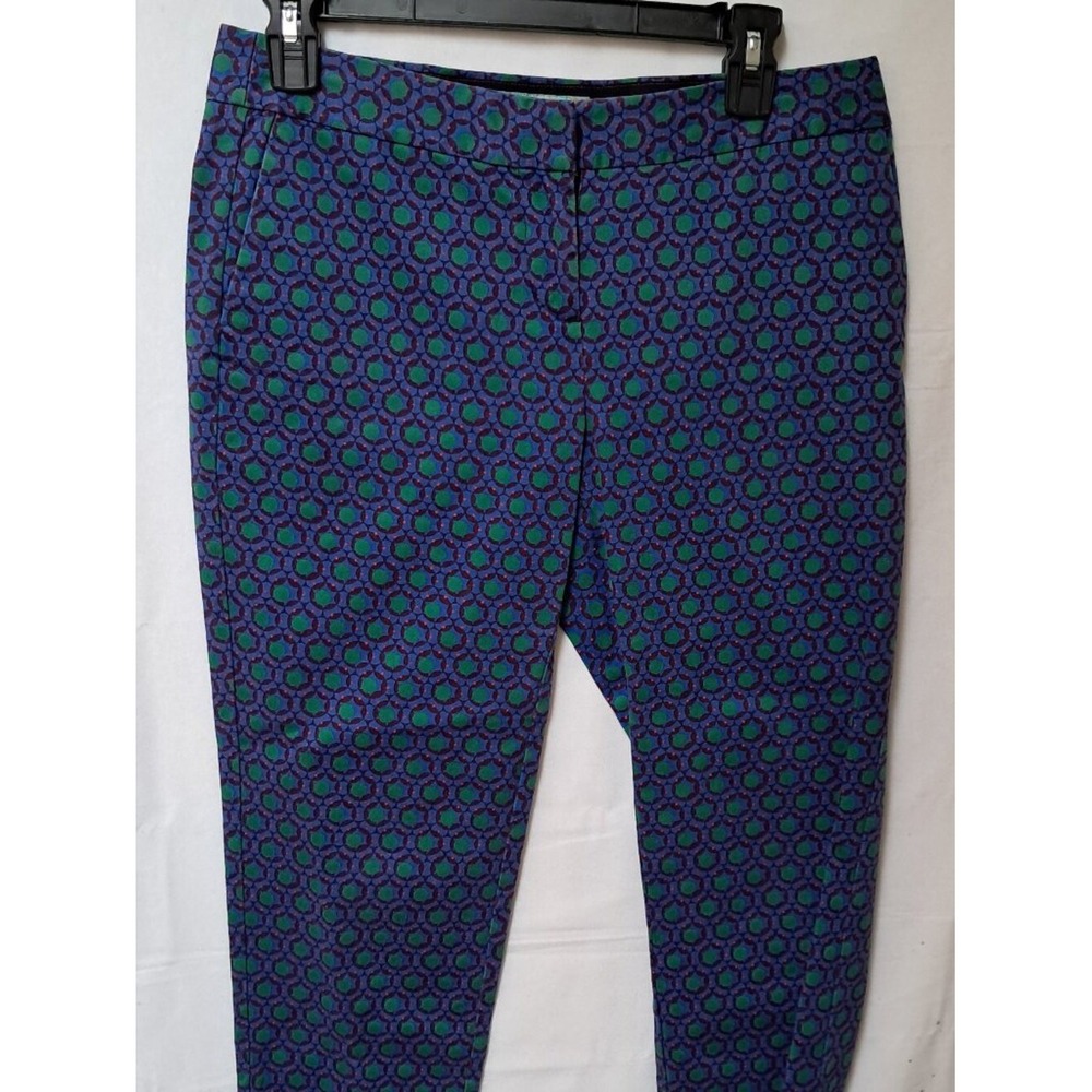 Boden Richmond Geometric Circle Print Crop Pants Blue Green Petite 6P